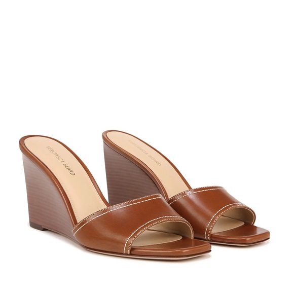 Veronica Beard Shoes - Veronica Beard Brown Ellen Wedge Sandal – Square Toe, Slip-On - Size 8
